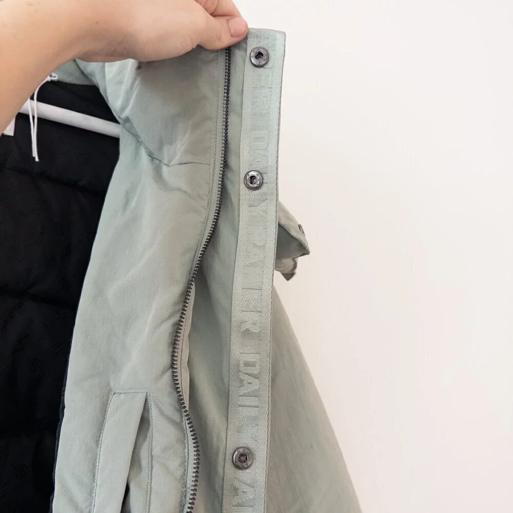 Daily Paper Joel Puffer Jacket Hooded Coat Iceberg Green (Never Worn) S